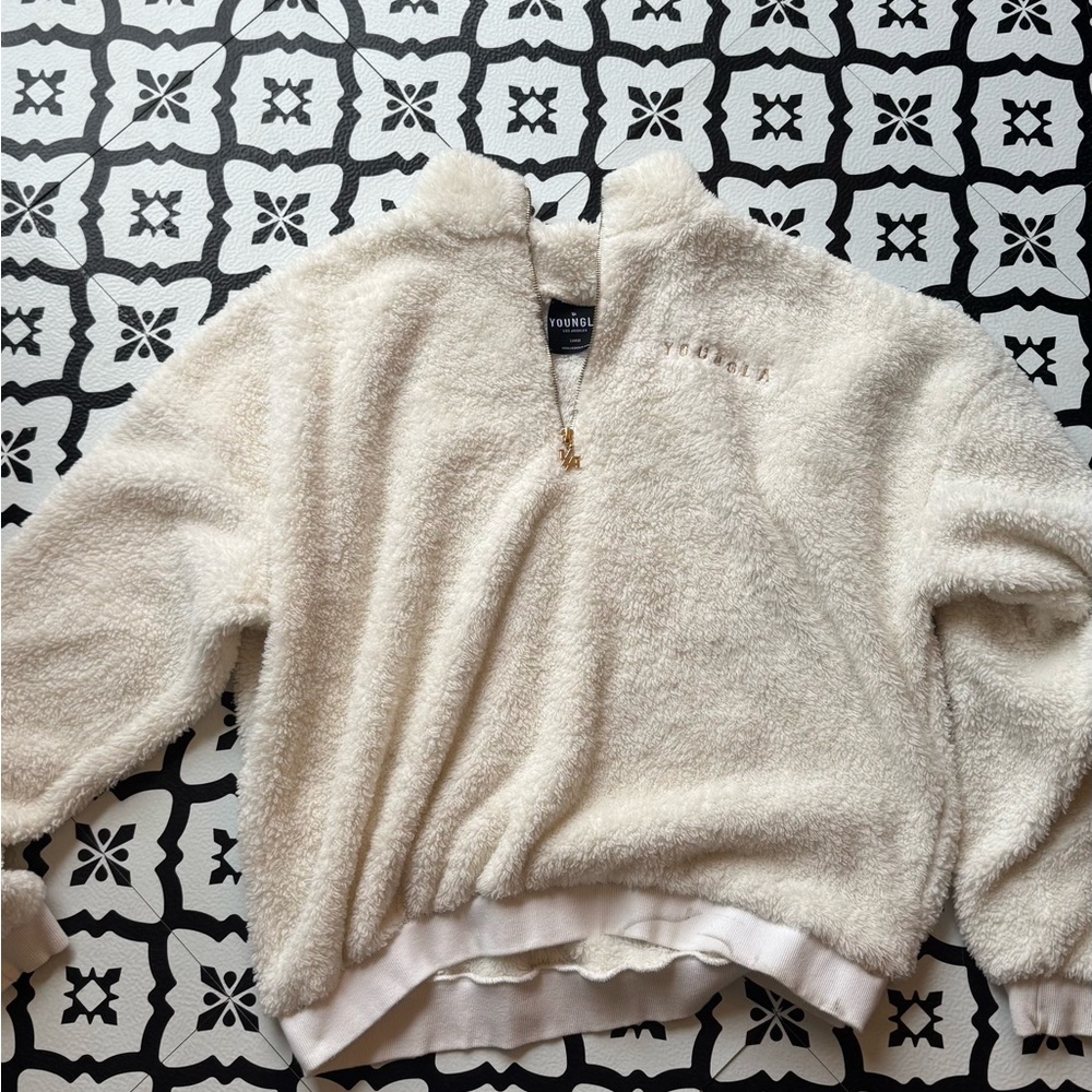 YoungLA Cream Fleece Women's Sweater